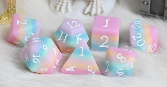 F&F Matte Finish Standard Dice Set | Candy Storm