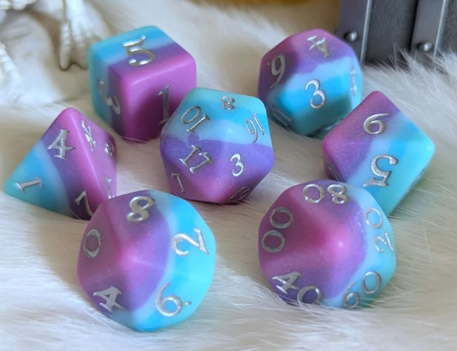 F&F Matte Finish Standard Dice Set | Twilight Serenity