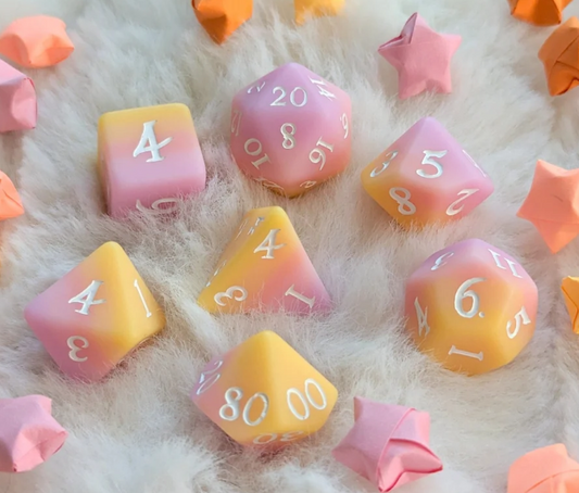 F&F Matte Finish Standard Dice Set | Sorbet Sunset
