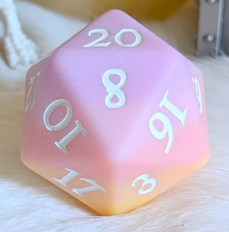 F&F Matte Finish Giant D20 | Sorbet Sunset