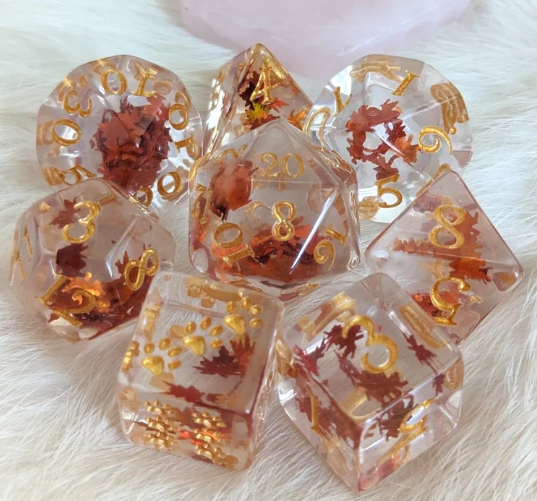 F&F 8pc Dice Set | Autumn Leaves