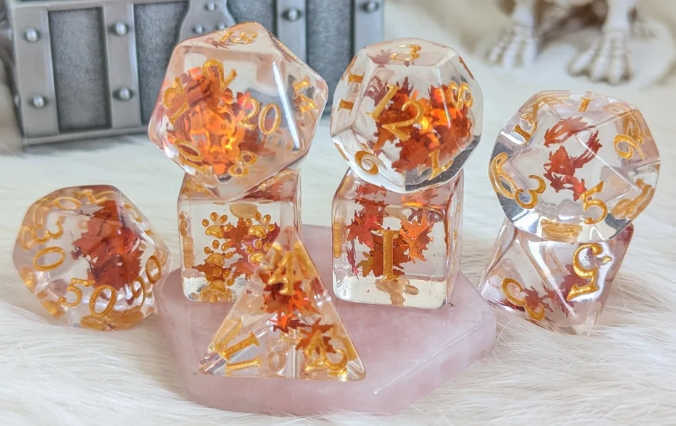 F&F 8pc Dice Set | Autumn Leaves
