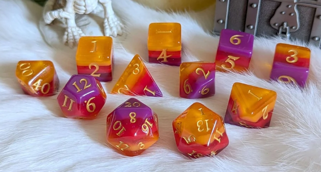 F&F 11pc Dice Set | Emberstorm