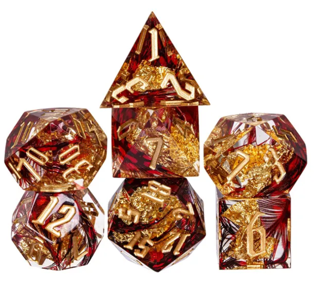 UD Resin Sharp Edge Standard Dice Set | Phoenix