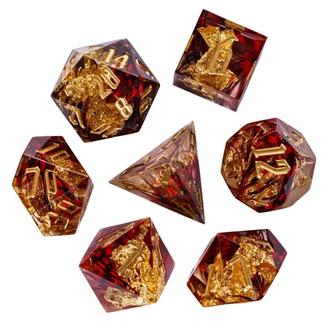 UD Resin Sharp Edge Standard Dice Set | Phoenix
