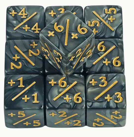 HD MTG 12D6 Positive Counter Dice Set | Black Pearl