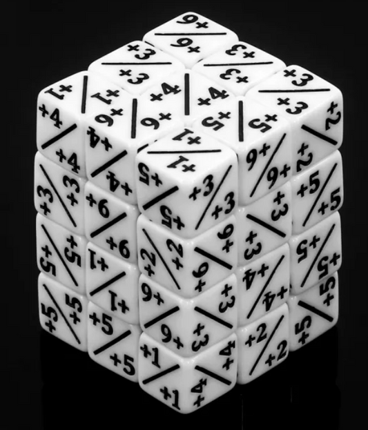 HD MTG 36D6 Positive Counter Dice Set | White