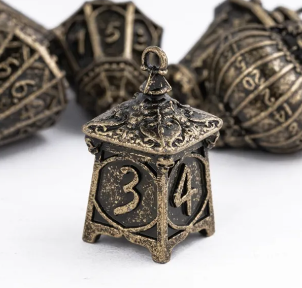 UD "Lanterns" Full Metal Standard Dice Set | Bronze