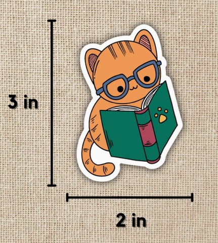 Wildly Enough Sticker - Reading Cat