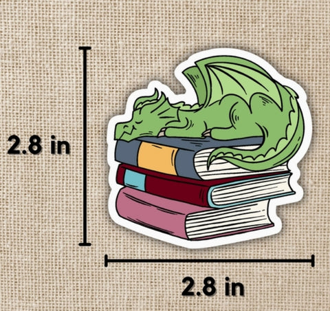 Wildly Enough Sticker - Sleepy Book Dragon