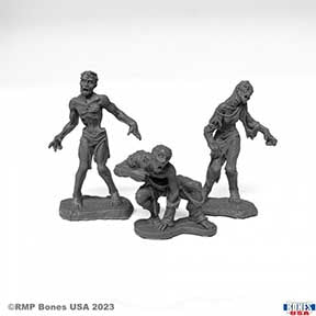 Bones USA: Zombies I (3 figs) [Reaper 30111]