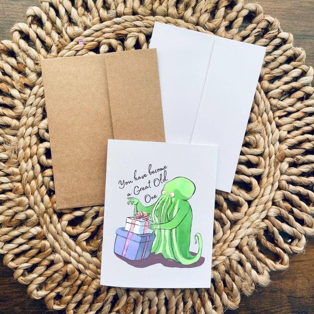 Cthulhu Great Old One Birthday Card