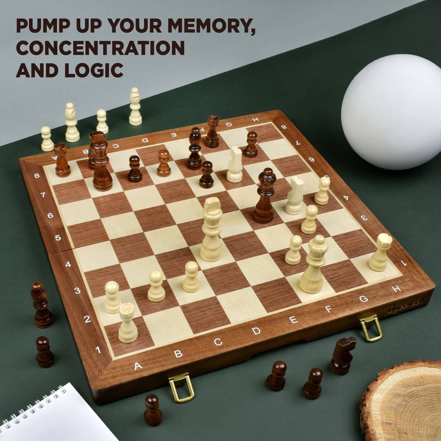 15” Tournament Chess Set – Professional Chess Board for Adults