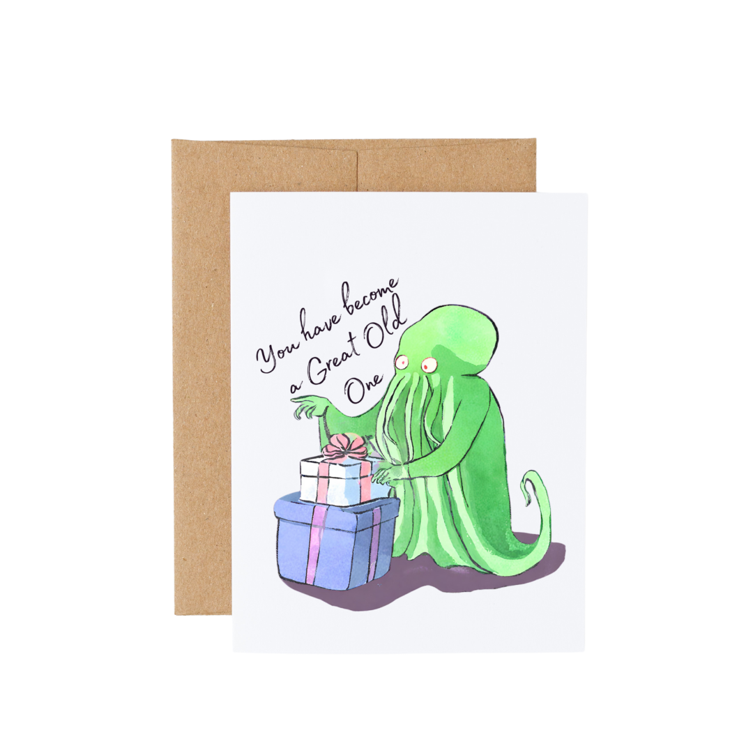 Cthulhu Great Old One Birthday Card