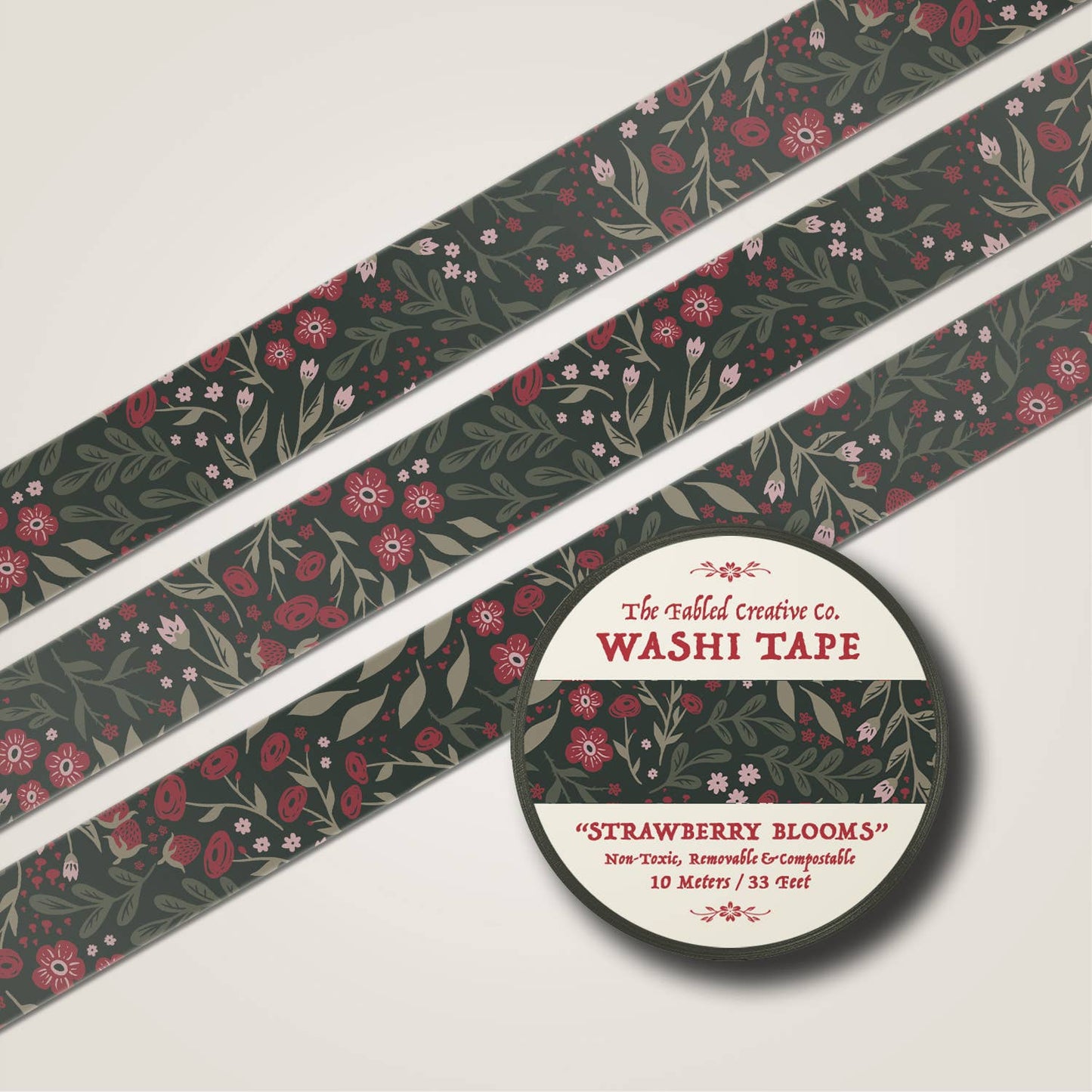 FCC Washi Tape | Strawberry Blooms
