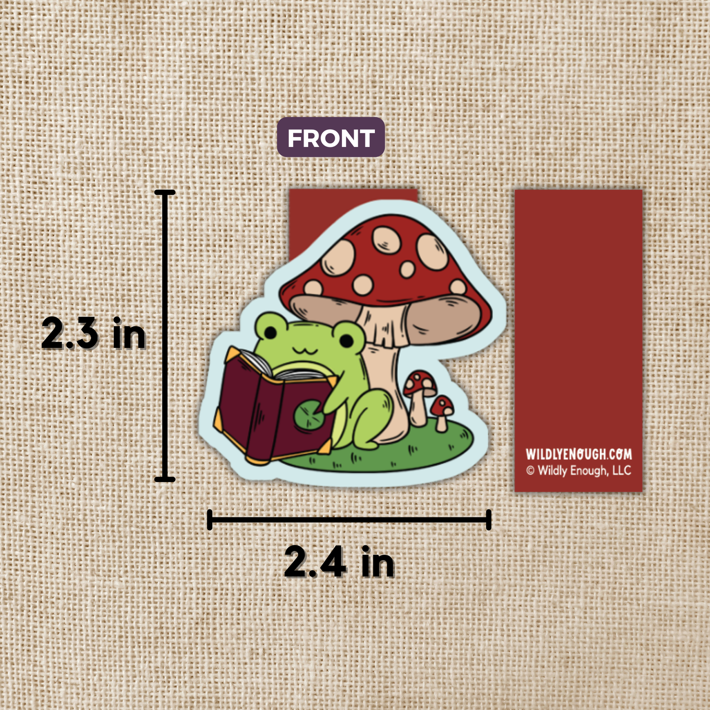 Frog Reading Under Toadstool Magnetic Bookmark