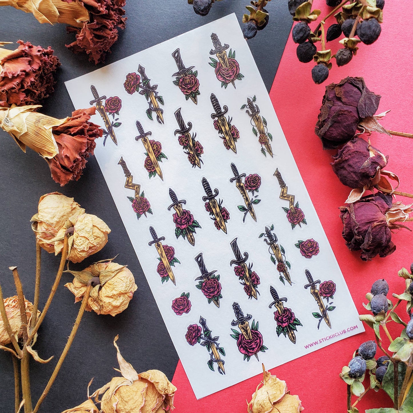 Sticker Sheet | Floral Swords