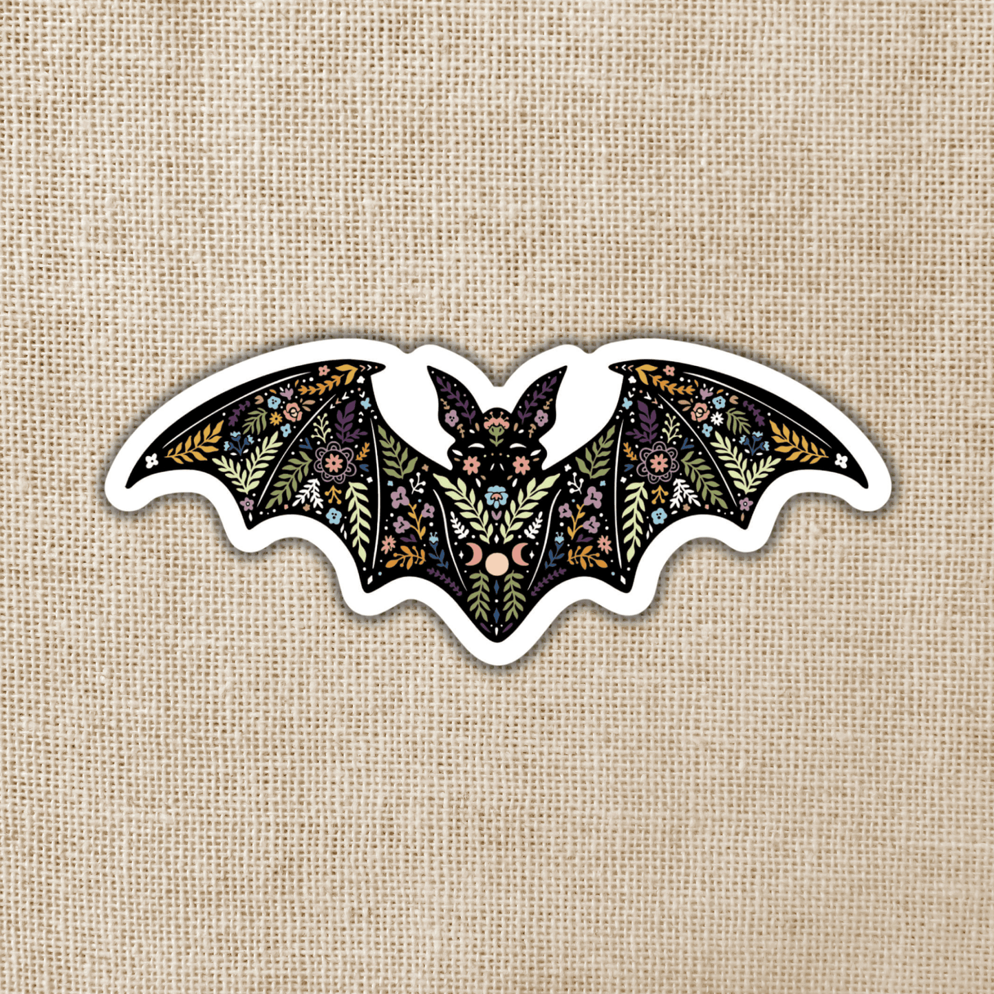 Magical Boho Bat Sticker, 3-inch
