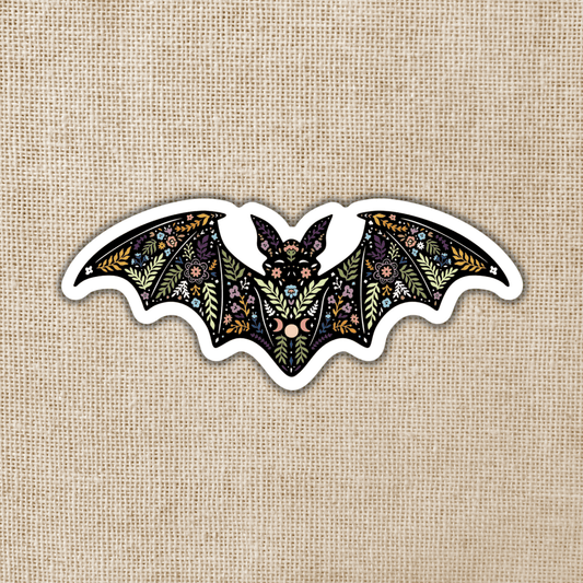 Magical Boho Bat Sticker, 3-inch