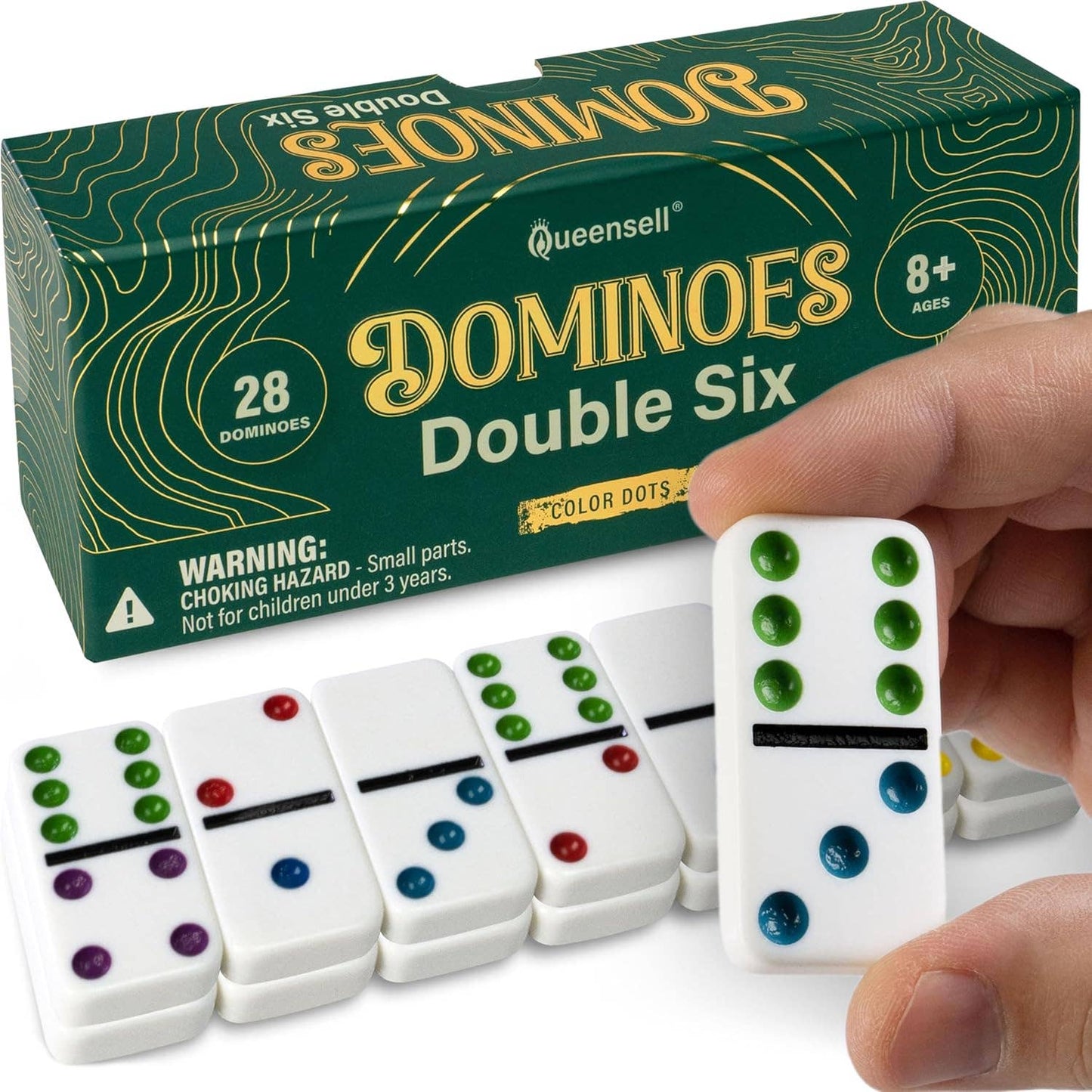 Domino Double Six with Collor Dots