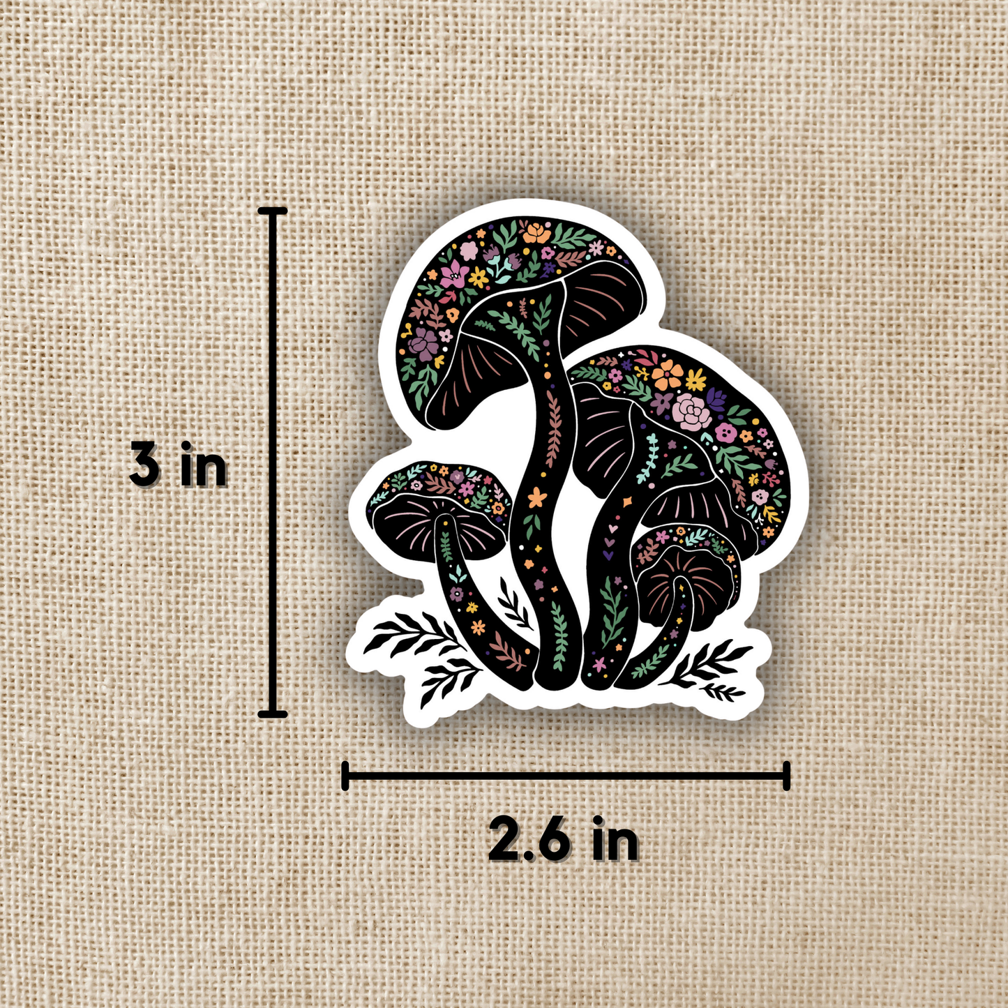 Magic Boho Mushrooms Jewel Tones Sticker