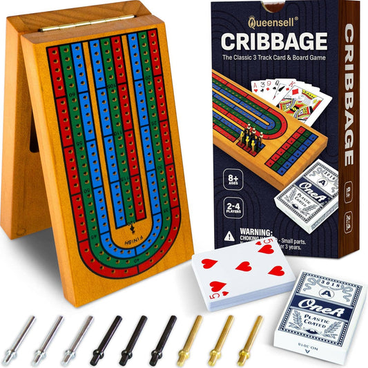 Cribbage Board Game Set with Storage