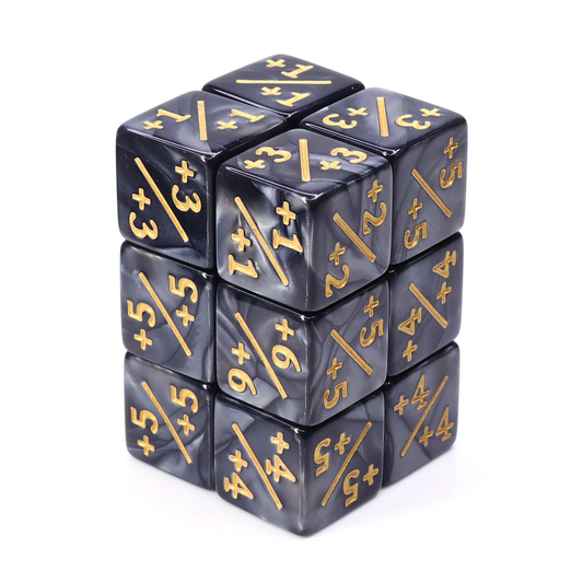 HD MTG 12D6 Positive Counter Dice Set | Black Pearl