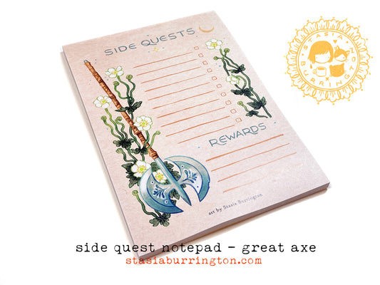 Side Quests Notepad | Great Axe
