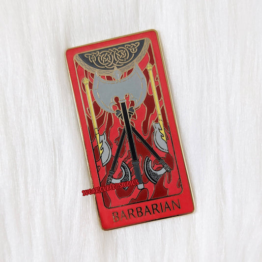 D&D Class Tarot Enamel Pin Series | The Barbarian