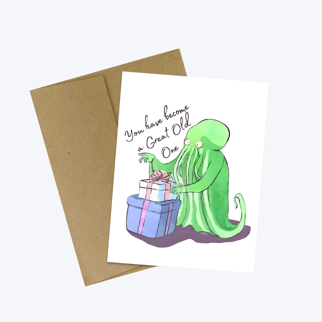 Cthulhu Great Old One Birthday Card