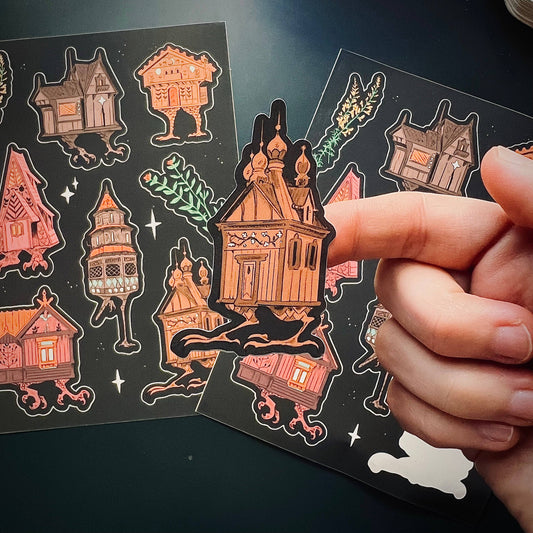 WD Vinyl Sticker Sheet | Baba Yaga Houses