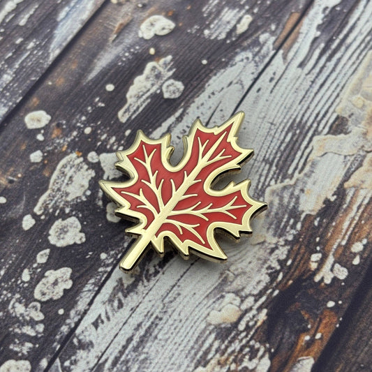 FCC Enamel Pin | Mini Maple Leaf (Gold & Red)
