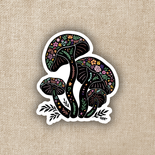 Magic Boho Mushrooms Jewel Tones Sticker