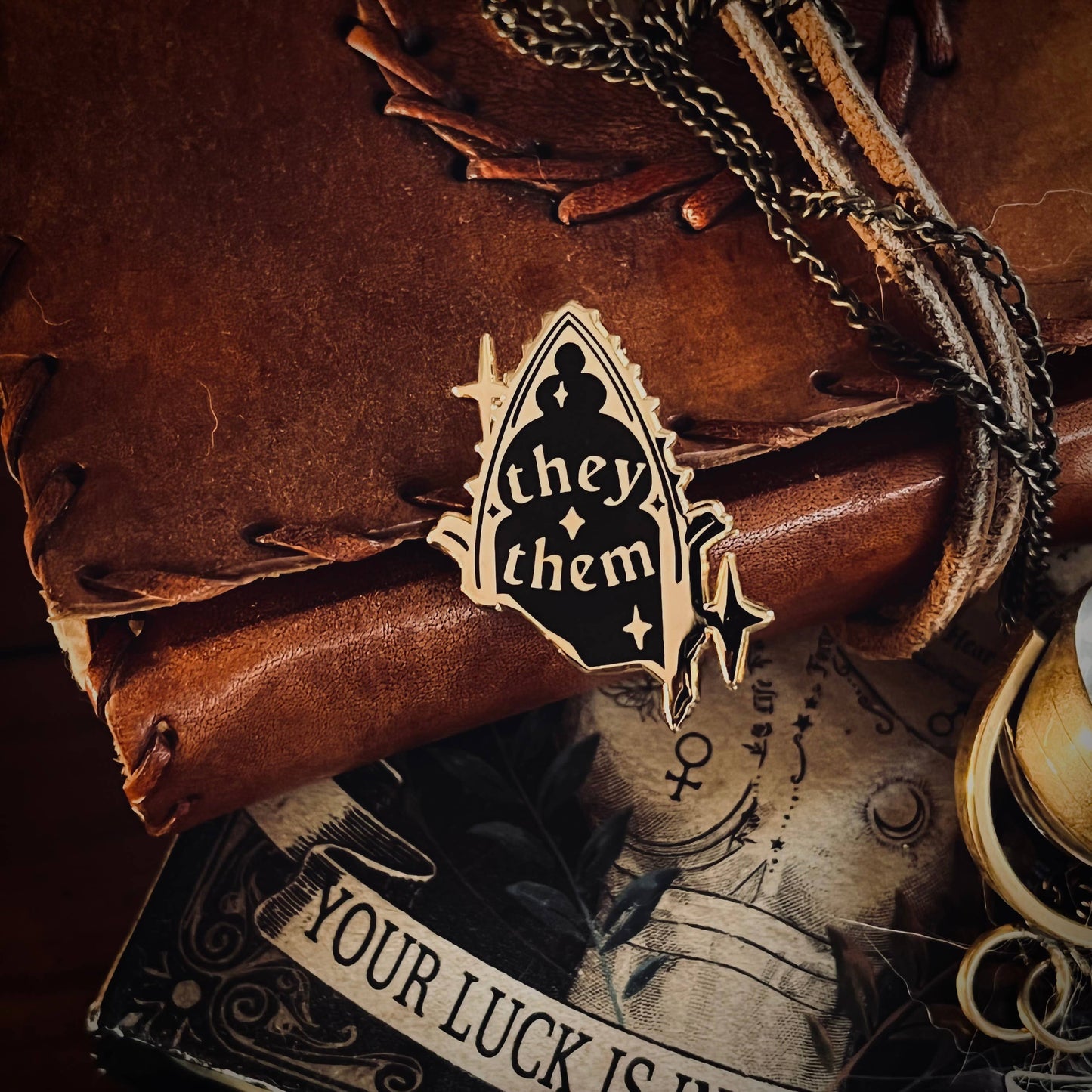 WD Enamel Pin | Gothic Arch Pronouns - They/Them