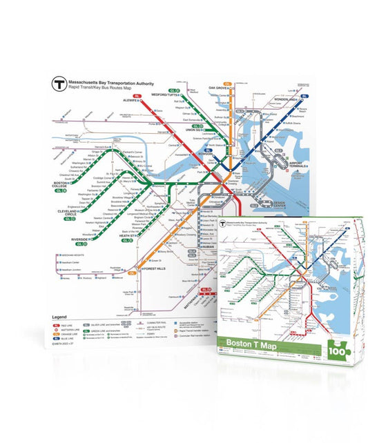 NYPC 100 Piece Mini Puzzle | Boston T Map