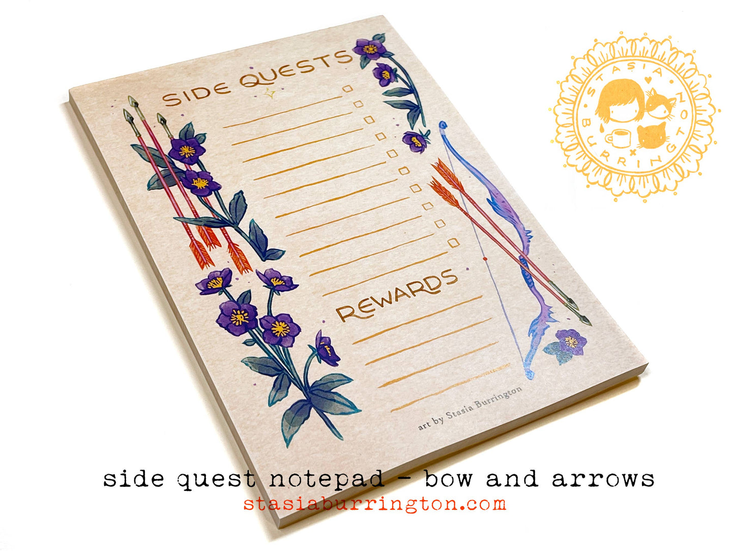 Side Quests Notepad | Bow and Arrows