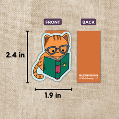 Cat Reading Magnetic Bookmark