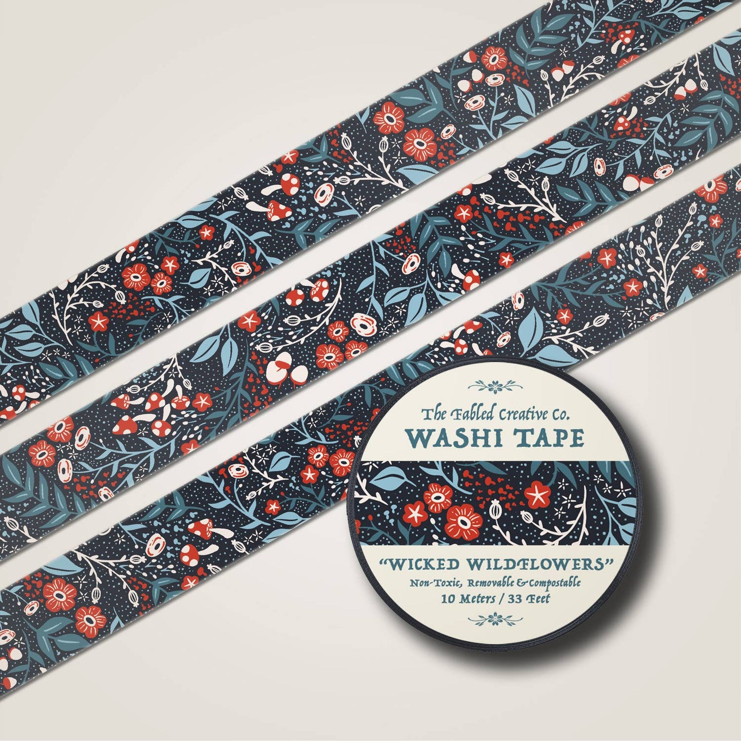 FCC Washi Tape | Cobalt Wicked Wildflowers