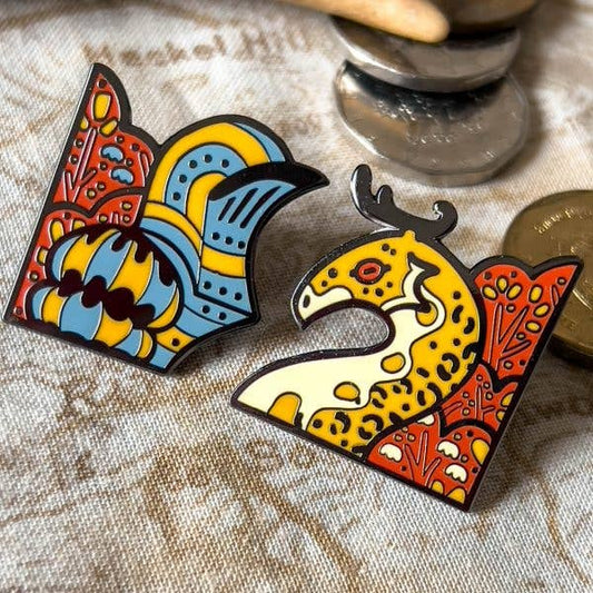 Glatisant Knight and Beast Enamel Pin Set