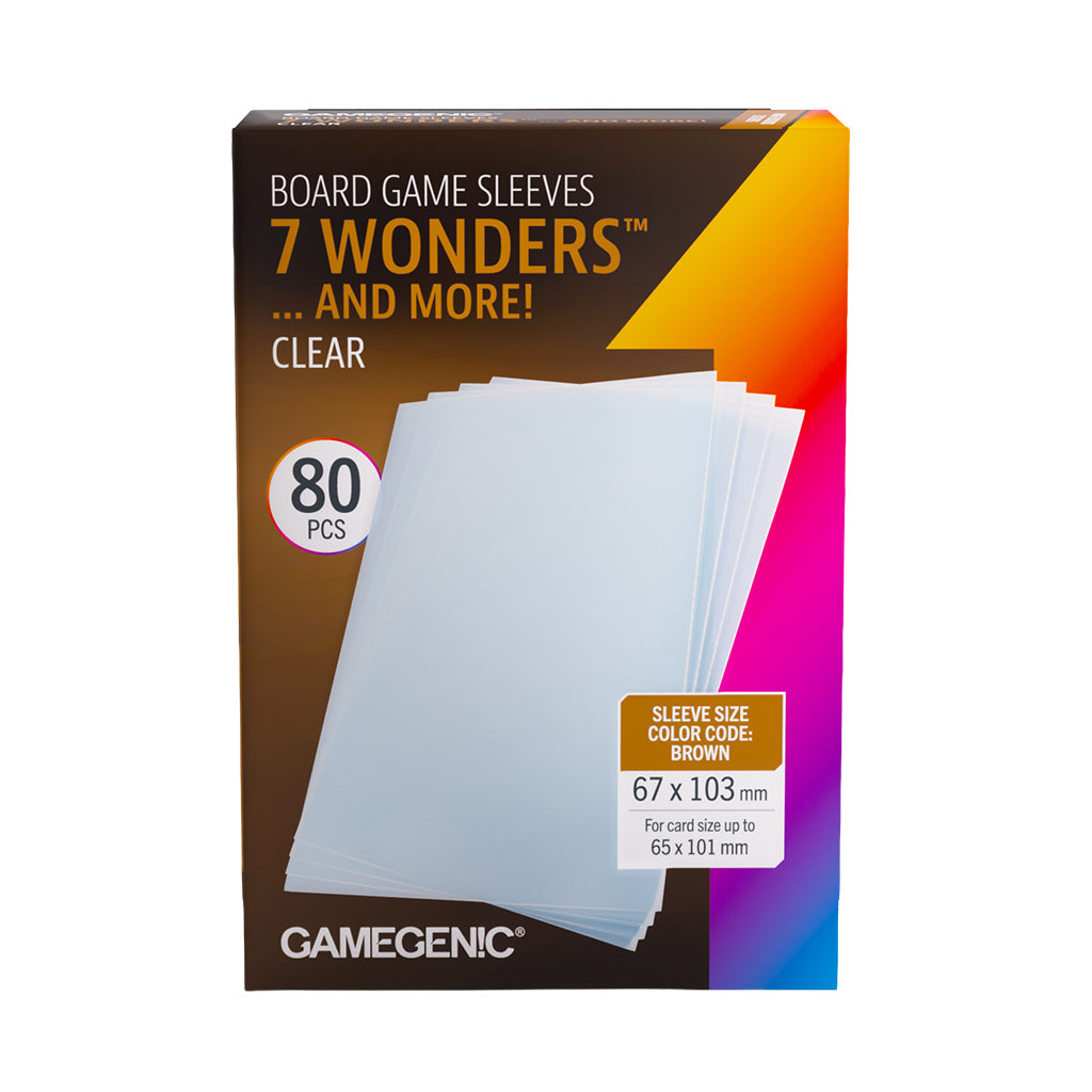Board Game Sleeves 7 Wonders Clear