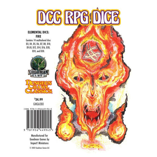14-Set Dungeon Crawl Classics Elemental Dice: Fire