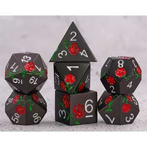 HD Metal Rose Dice Set [Black/Red]