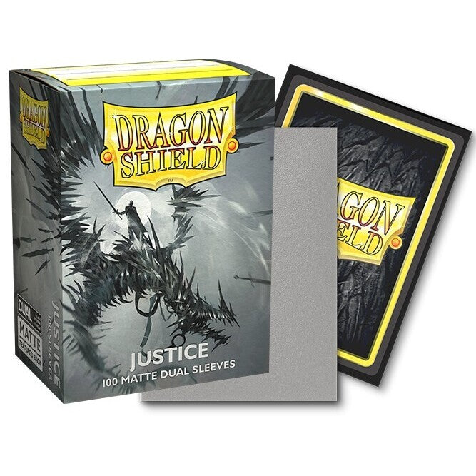 Dragon Shield Sleeves - 100ct Box Dual Matte - Silver "Justice"