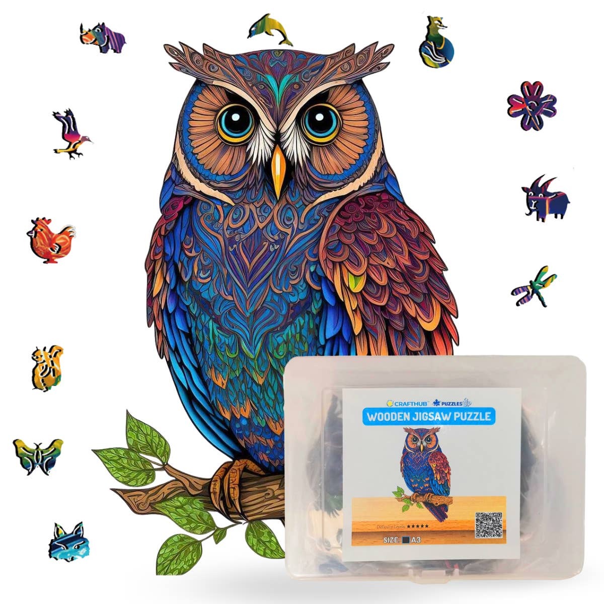 Crafthub Wooden Jigsaw A5 Puzzle | Owl