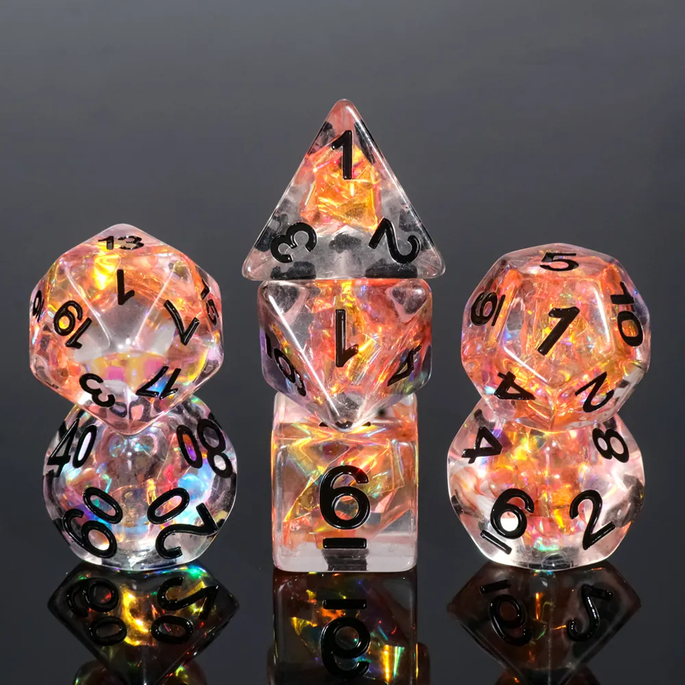 HD "Phoenix's Rebirth" Flake Standard Dice Set