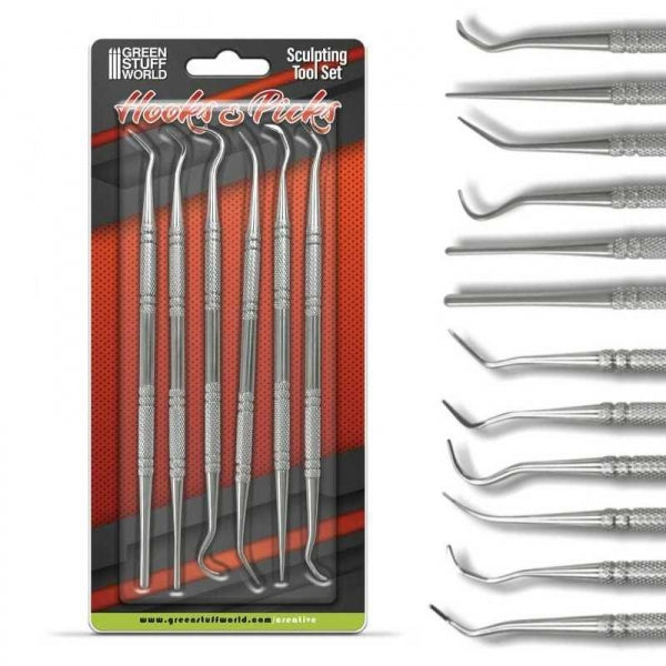 Green Stuff World - Sculpting Tool Hook and Pick Set 6pk