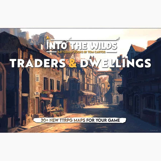 INTO THE WILDS: BATTLEMAP BOOKS: TRADERS AND DWELLINGS