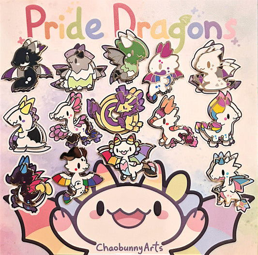 Chaobunny Arts Pride Dragon Enamel Pins