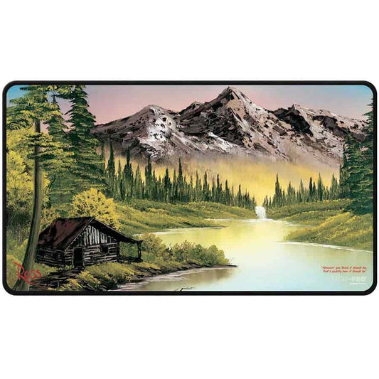 ULTRA PRO: BOB ROSS MOUNTAIN RETREAT: BLACK-STITCHED PLAYMAT