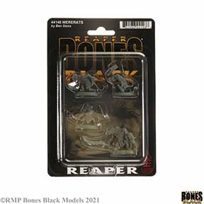 Bones Black: Wererats (4 figs) [Reaper 44148]